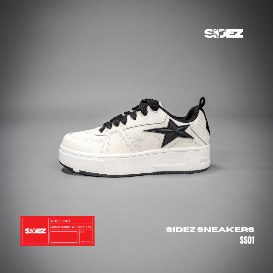 SIDEZ SNEAKERS WHITE BLACK - Image 2