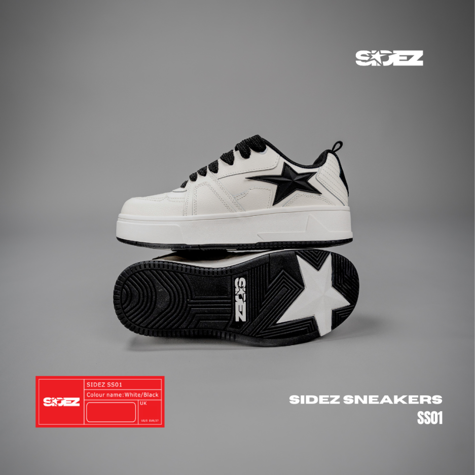 SIDEZ SNEAKERS WHITE BLACK