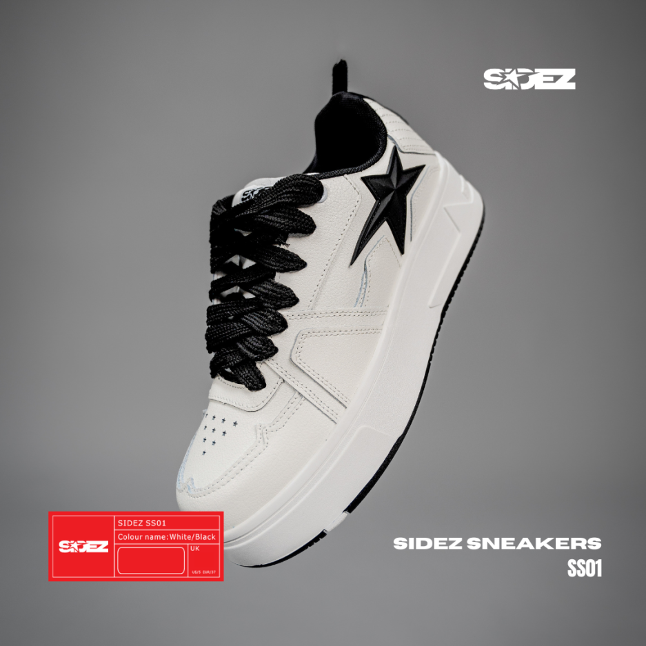 SIDEZ SNEAKERS WHITE BLACK - Image 5